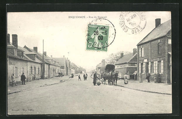 CPA Esquennoy, Rue de Breteuil 1909