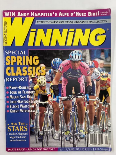 Winning Bicycle Racing Illustrated June 1993 #113 Maurizio Fondriest No Label