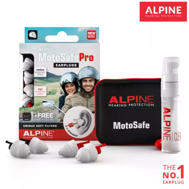 Motosafe Pro Earplugs Alpine Hearing Protection Reusable Ear Plug Motorcycling