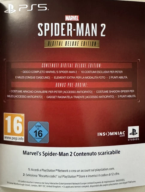 MARVEL'S SPIDER-MAN 2 Deluxe Edition Digitale Ps5 EUR 69,98 - PicClick IT
