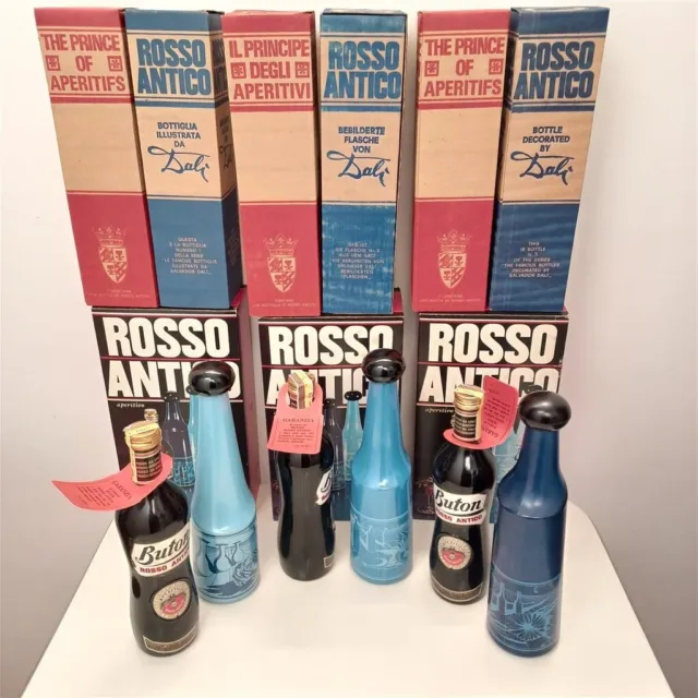 Salvado Dalì per Rosso Antico set bottiglie completo di scatola e liquore - 1972