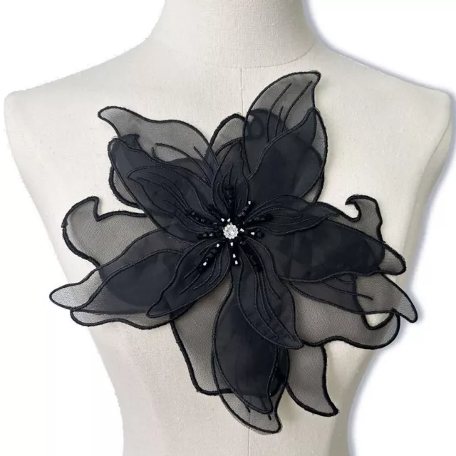 3D Organza Flower Appliques Multi-layer Clothing Applique  Women