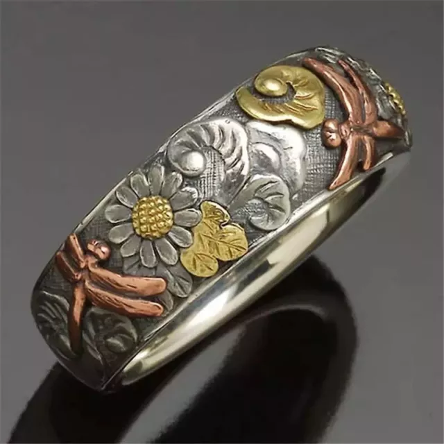 🇬🇧Beautiful Dragonfly Ring Size 6 (M) Tibetan Silver 3