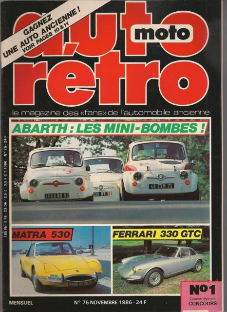 AUTO RETRO 75 DOSSIER 14p ABARTH (595 SS 695 SS 850 TC …), ALFA GIULIA 1600 SS