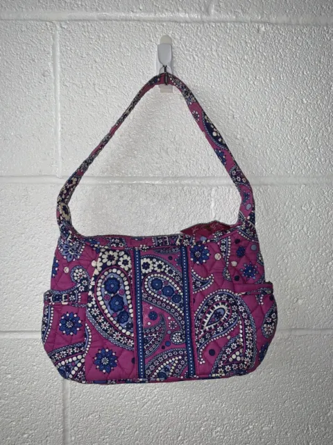 VERA BRADLEY Boysenberry Shoulder Bag Pink Blue Paisley Purse Handbag Floral