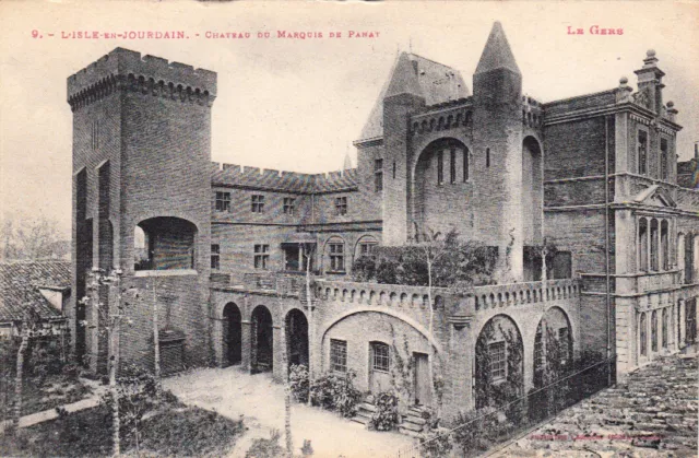 L'ISLE JOURDAIN 9 château du marquis de panat photo labouche écrite 1919