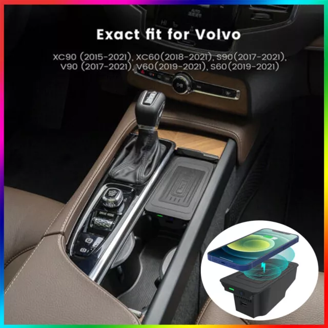 Wireless Car Charger Fast Charging-für Volvo XC90/XC60/S90/S60/V90/V60 2015-2021