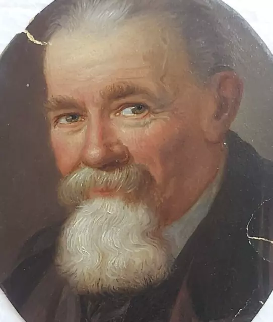 Antikes Ölgemälde Altes Original Miniatur 19. Jahrhundert Mann Portrait