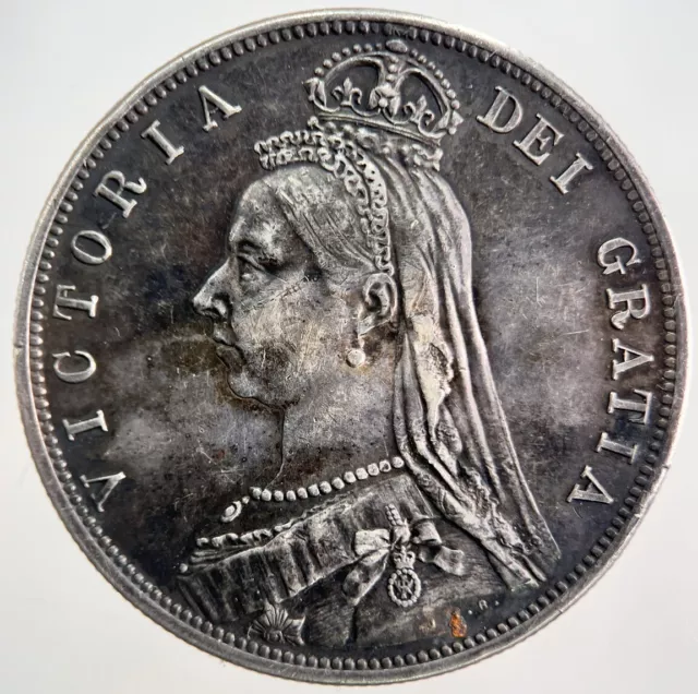 1887 Victoria Half-Crown Silver Coin | Very High Grade | a423