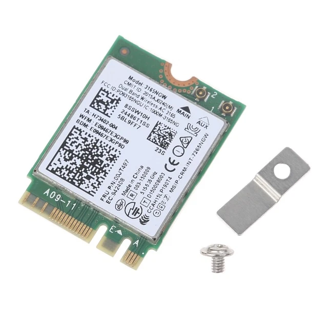 NFHK Dual Band 2.4G 5Ghz 433Mbps 3165AC NGFF 802.11AC WiFi 3165NGW M.2 Scheda WLAN+Adattatore Di Rete BT 4.0 - 12
