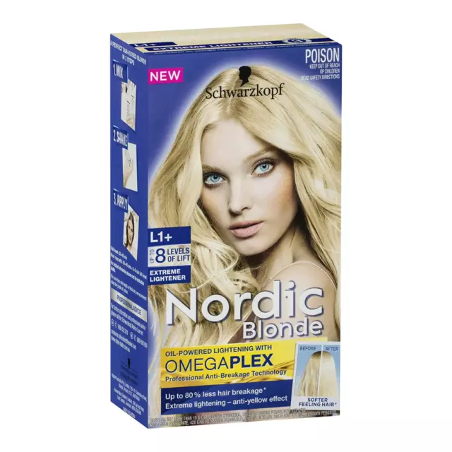 Schwarzkopf Nordic Blonde Hair Colour L1+ Extreme Lightener - up to 8 levels of