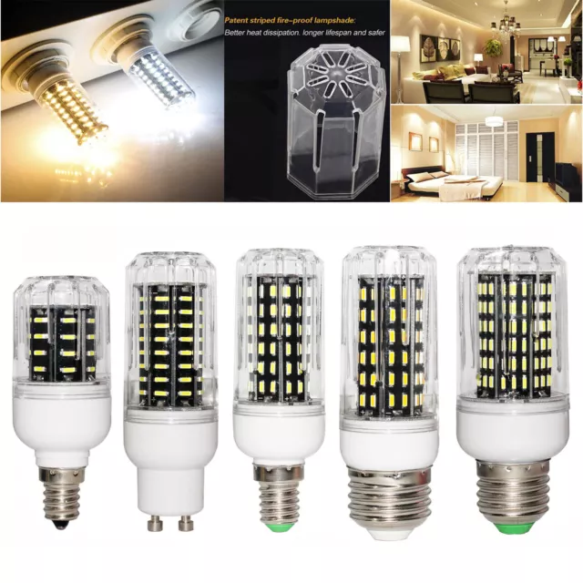 1X 5X 10X E26 E27 E12 E14 G9 GU10 10W 25W 30W LED Corn Bulb 4014 SMD Light Lamp