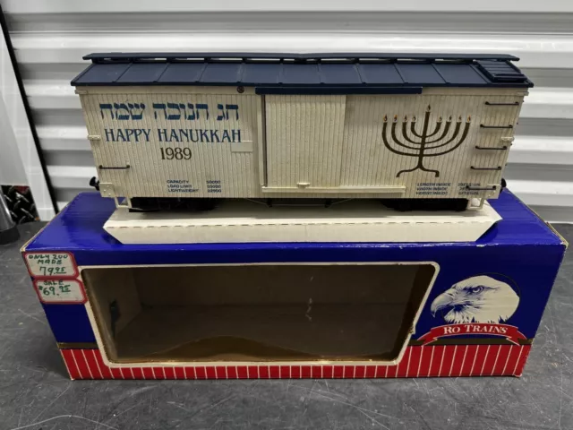 Usa Trains G Scale, Boxcar, #1989, Happy Hanukkah