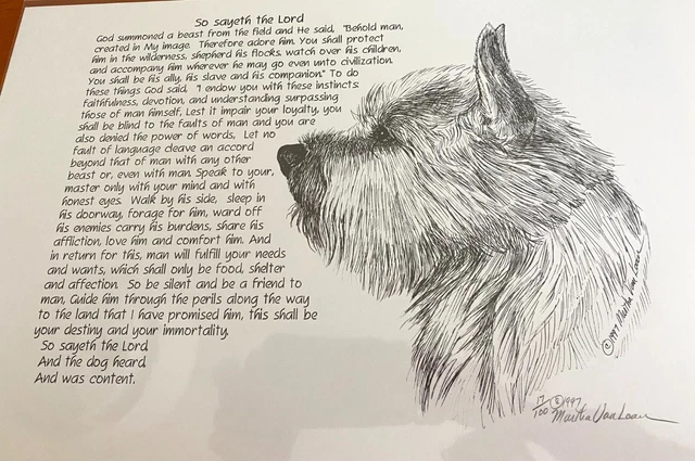 Norwich Terrier Poem  Ltd Edition Print 11x17 By Van Loan