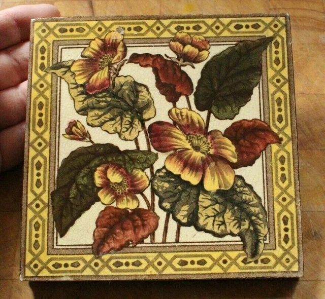 COLOURFUL SHERWIN & COTTON antique vintage tile AESTHETIC b