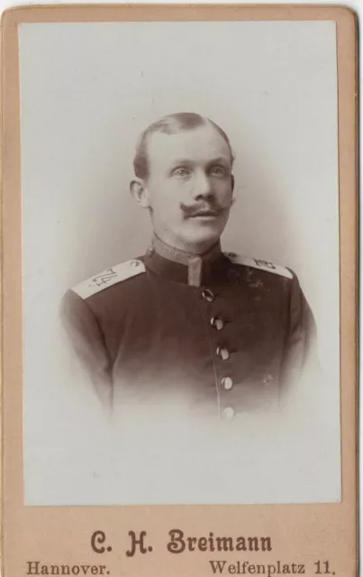 CDV Hannover Soldat K. Schwarz Offizier Regiment 74 Foto Portrait Breimann