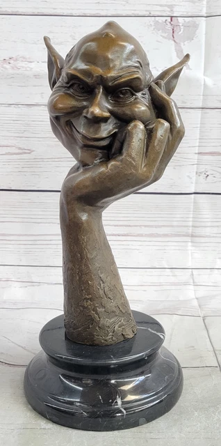 Hand Made Thinking Goblins House Ghosts Bronze Sculpture Figurine Sale Gift Art