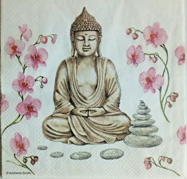 4 x Paper Napkins  Decoupage  Buddha.4 Servilletas decoradas decoupage Buda