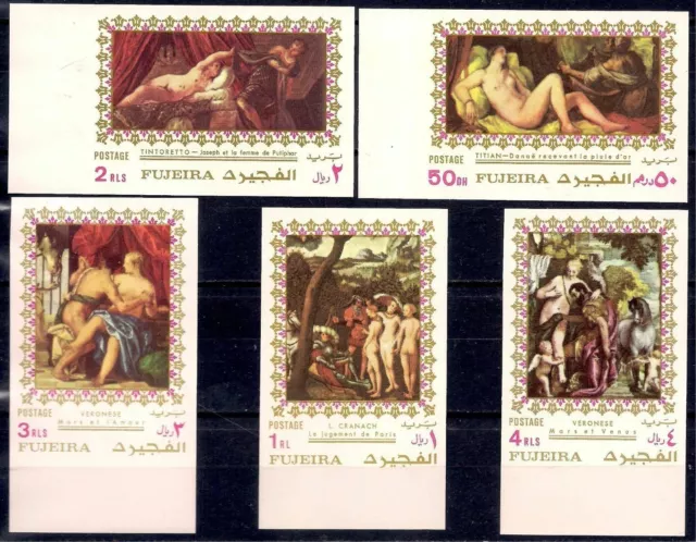 Fujeira 1972 Paintings Nude Women Titian Cranach Veronese Tintoretto Imperf MNH1