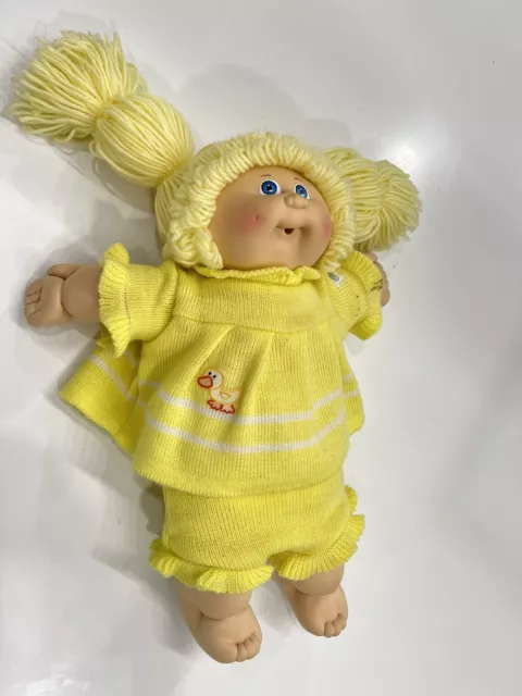 Vintage Coleco Cabbage Patch Kid 1984 BLOND PIGTAIL GIRL Braids HM#4 Blue Eyes