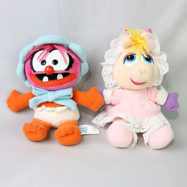 Muppet Babies Plush Beanie Miss Piggy & Animal Toy Play Vintage 8"