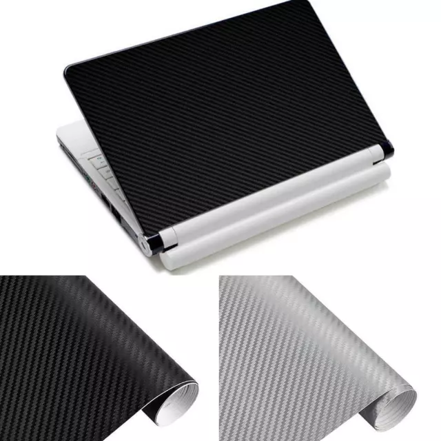 3Pcs  1xCarbon Fibre Skin Decal Wrap Sticker Case Cover For 9-17" Laptops Z L8W5