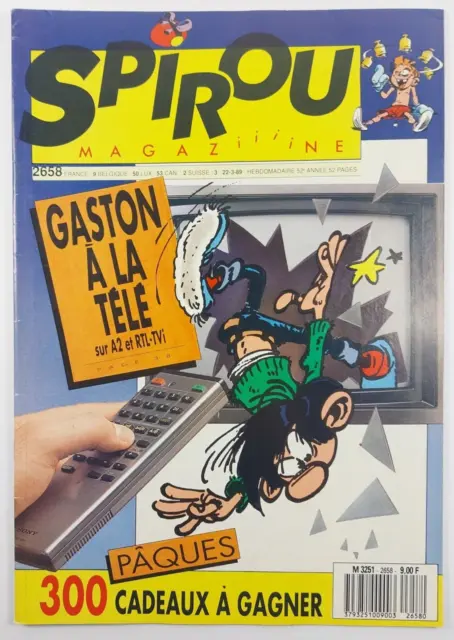 Spirou Magazine N°2658 Pâques Gaston à la TV Mars 1989