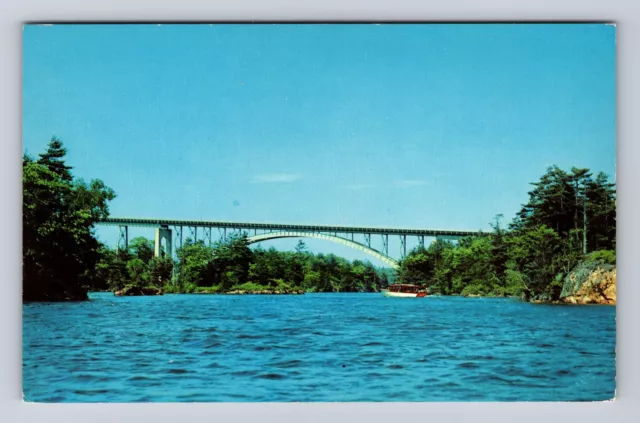 Thousand Islands NY-New York International Bridge, Last Channel Vintage Postcard