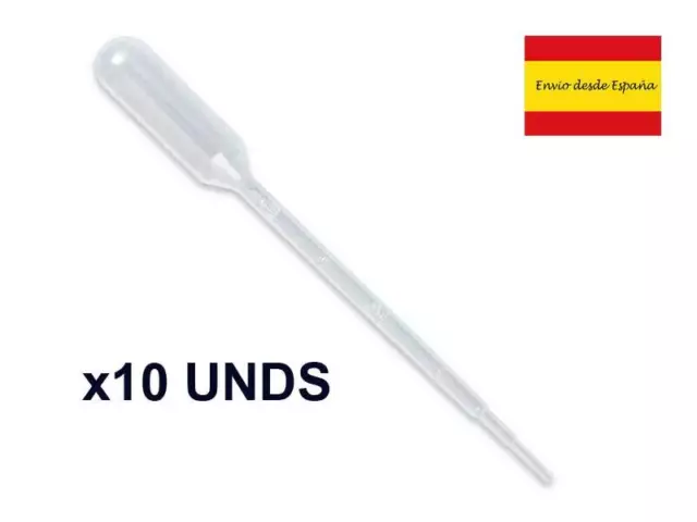 10x De Plástico De Goteo Pasteur Transferencia Graduada Pipeta (3ml)