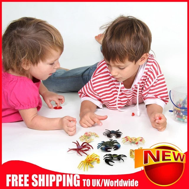 8PCS PLASTIC REALISTIC Sea Animal Models Educational Mini Crab Sea Toys