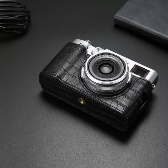 Genuine Leather FujiFilm X100V Handmade Camera Case Half Body For Fujifilm X100V