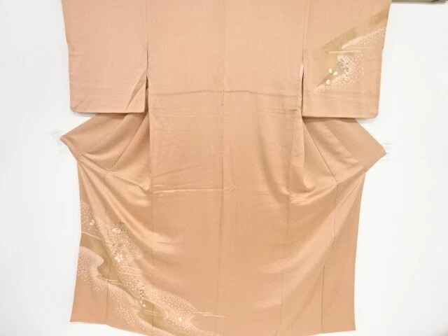 42482# Japanese Kimono / Antique Kimono / Shibori / Embroidery / Flower