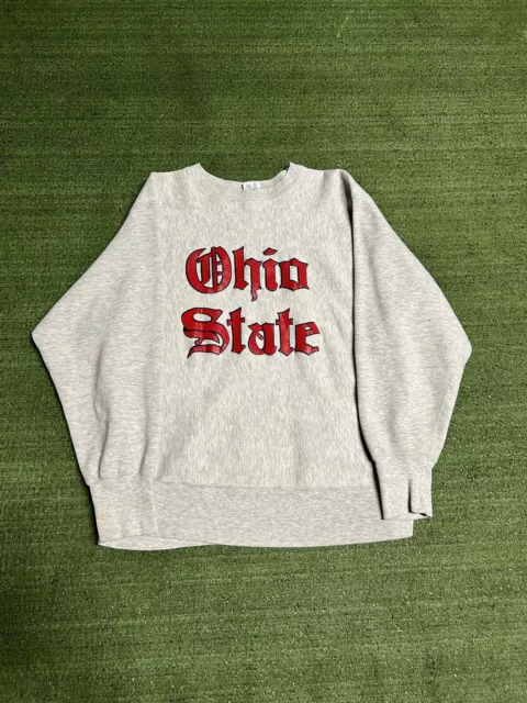 Vintage 80s Champion Reverse Weave Ohio State College Sweatshirt XLarge White