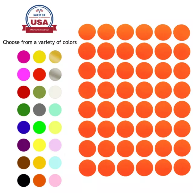 Colored Round Small Dot ~3/4 Inch Stickers Office Labels 17mm Circular Stickers