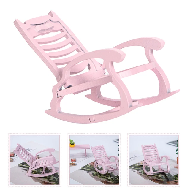 Madera Miniatura Silla Mecedora Pastel Topper Decoración Adorno Playa Temática Fiesta