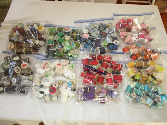 Lot of 260ish Sewing Thread Spools New & Used Many Colors & Brands