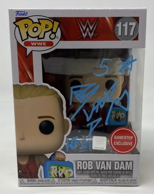 ROB VAN DAM SIGNED Funko Pop 117 WWE Gamestop Exclusive Autograph JSA COA