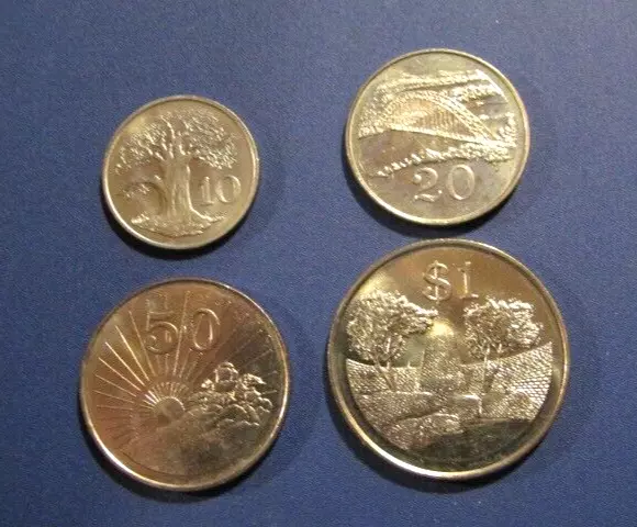 Zimbabwe 1980 10,20,50 Cents 1 Dollar unc 4 Coins Set