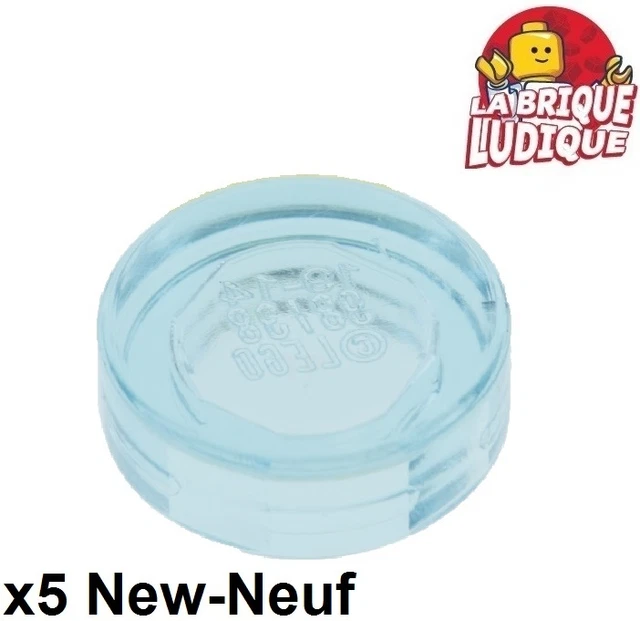 Lego 5x Azulejo Round Placa Redondo Lisos 1x1 Azul Cielo De Luminoso 98138 Nuevo