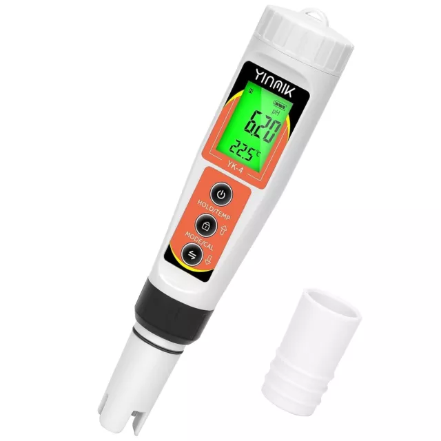 YINMIK  | pH Mètre Électronique | Testeur 4 en 1 pH EC TDS | Test de Qualité Eau