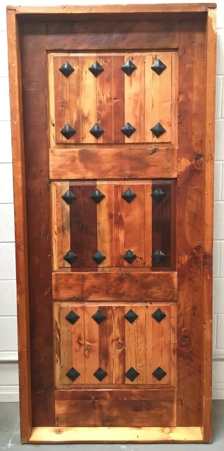 Rustic reclaimed lumber square door solid wood story book winery castle church