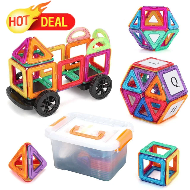 105Pcs Magnetic Building Blocks Construction Tiles Kit Kids DIY Toys Gift Set UK
