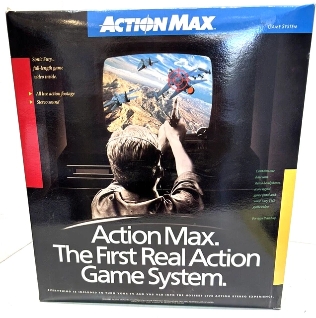 VINTAGE ACTION MAX Action VHS Game System Complete In Box Sonic Fury ...