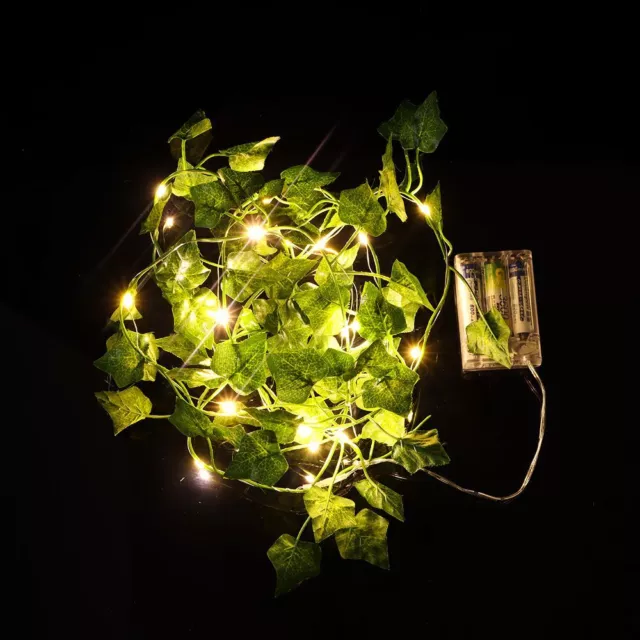 Outdoor Hanging Garland LED Lights Ivy String Lights Xmas Garden Decor Lamp