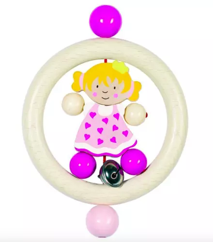 HEIMESS 734330 Wooden Princess TOUCH RING RATTLE for Baby/Toddler NEW