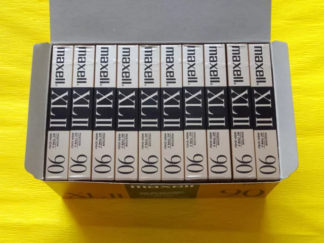 10x MAXELL XL II 90 Cassette Tapes 1988 + OVP + SEALED + In einer Originalbox +