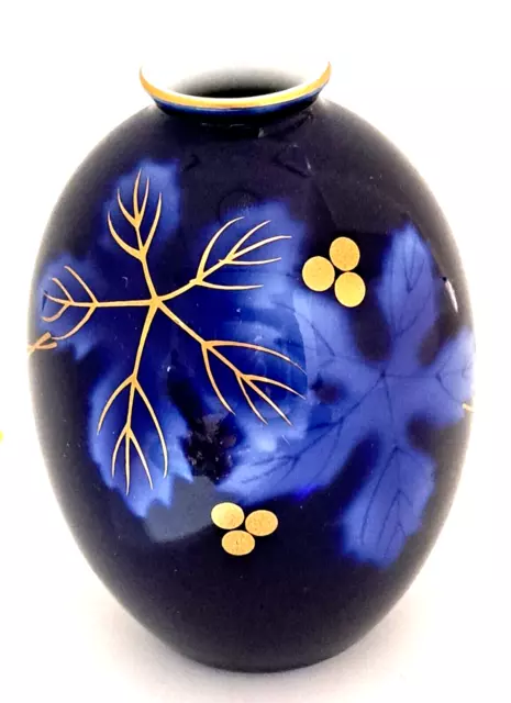 Vintage Arita Japan Small Colbalt Blue Fukagawa Porcelain Flower Vase