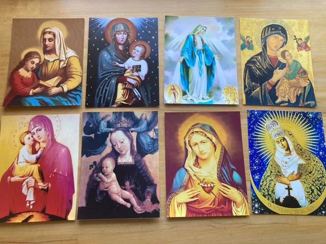 Catholic Holy Pictures Mary Icon Prints Job Lot x8