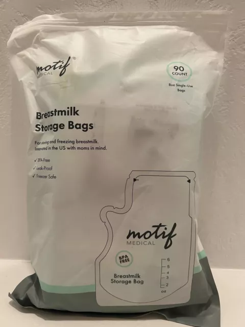 Motif Breastmilk Storage Bags 90 Ct 8 oz BPA Free Leak Proof Easy Pour New
