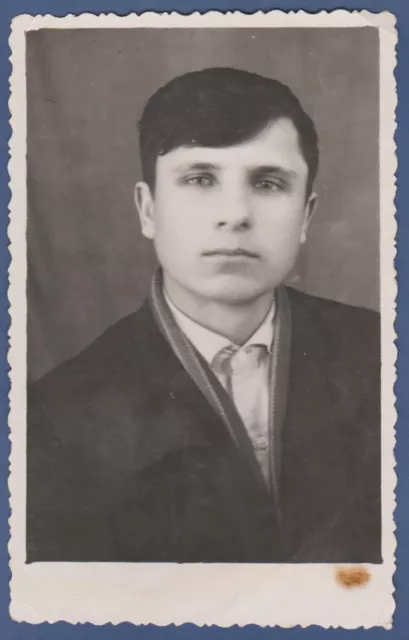 Portrait of a Young Handsome Guy, Cute Man Soviet Vintage Photo USSR